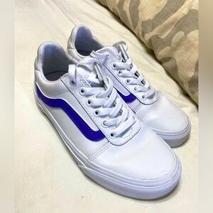 Vans Ortholite deluxe, comfort, white, and purple leather